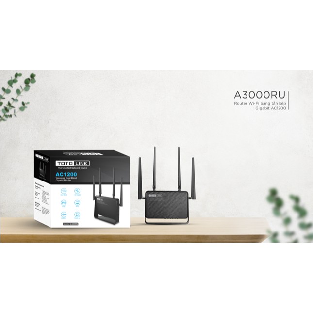 A3000RU - Router Wi-Fi Băng Tần Kép Gigabit AC1200 TOTOLINK