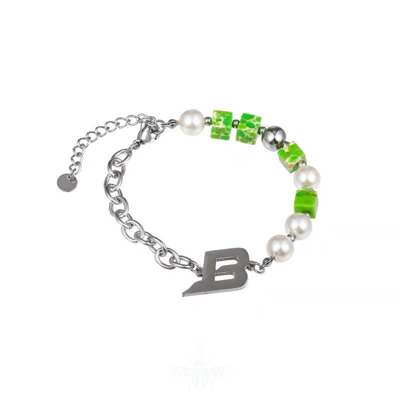 Vòng cổ Chuỗi Hạt Xanh Lá Tươi Mới Mùa Hè 2022 Bằng Thép Không Gỉ Cho Nam Và Nữ