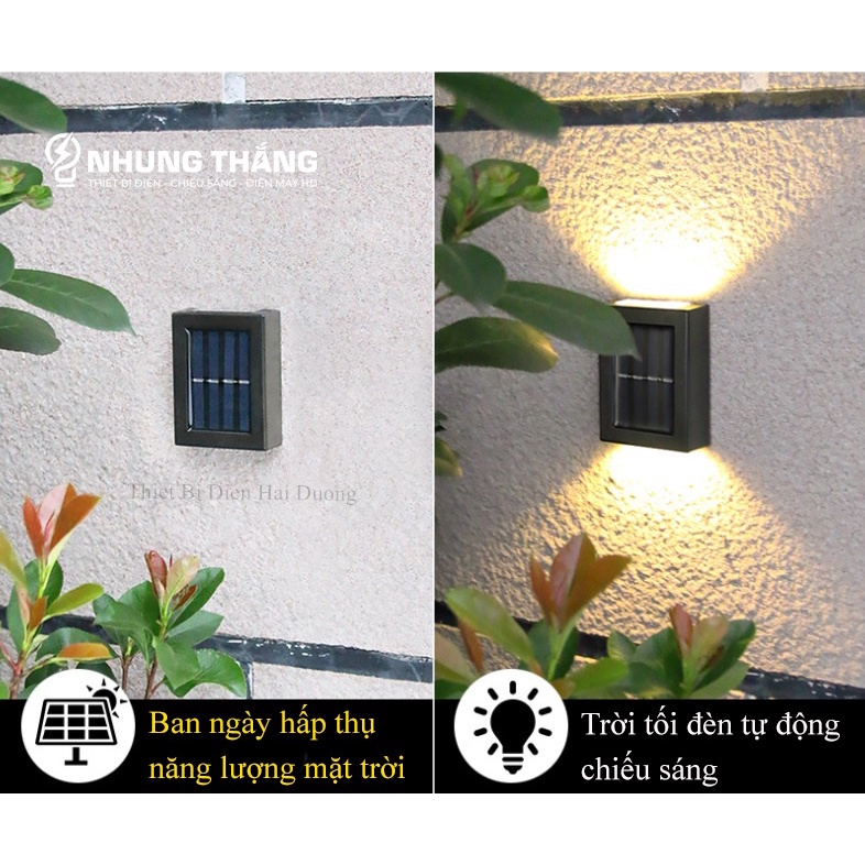 Đèn Tường 2 Đầu Chiếu Sáng MT-33,MT-32 - Sử Dụng Năng Lượng Mặt Trời - Chống Nước IP65 - Ánh Sáng Trắng,Vàng,Đổi Màu