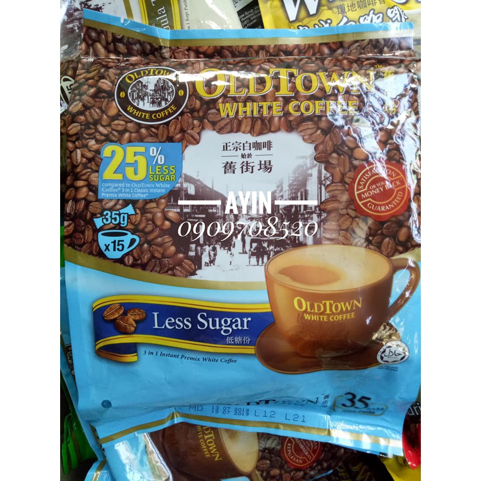 Cà phê trắng OldTown Less Sugar Malaysia - Gói lẻ uống thử | BigBuy360 - bigbuy360.vn