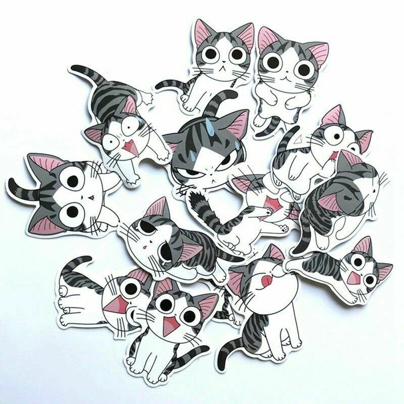 Lanfy1 14 Sticker dán trang trí hình mèo con dễ thương