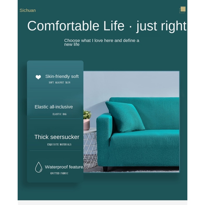 Vỏ bọc ghế sofa 1/2/3/4 chỗ ngồi hình chữ L co giãn chống thấm nước trang trí nhà cửa