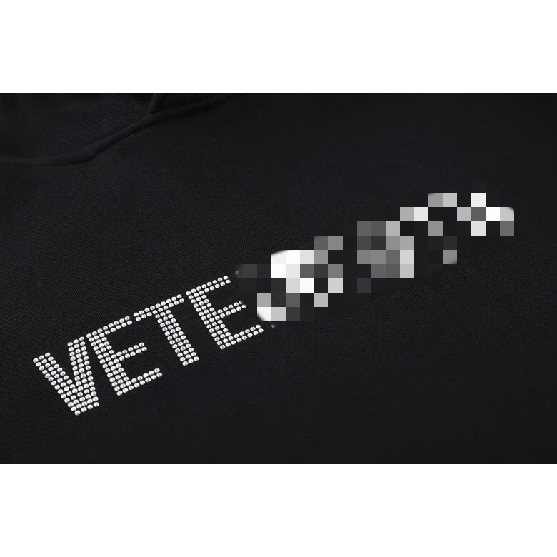 Áo nỉ mũ Vetements crystal logo hoodie ss21