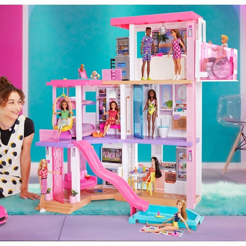 Nhà búp bê Barbie Dream House có nhạc và đèn, cao hơn 100cm+ 10 khu vui chơi