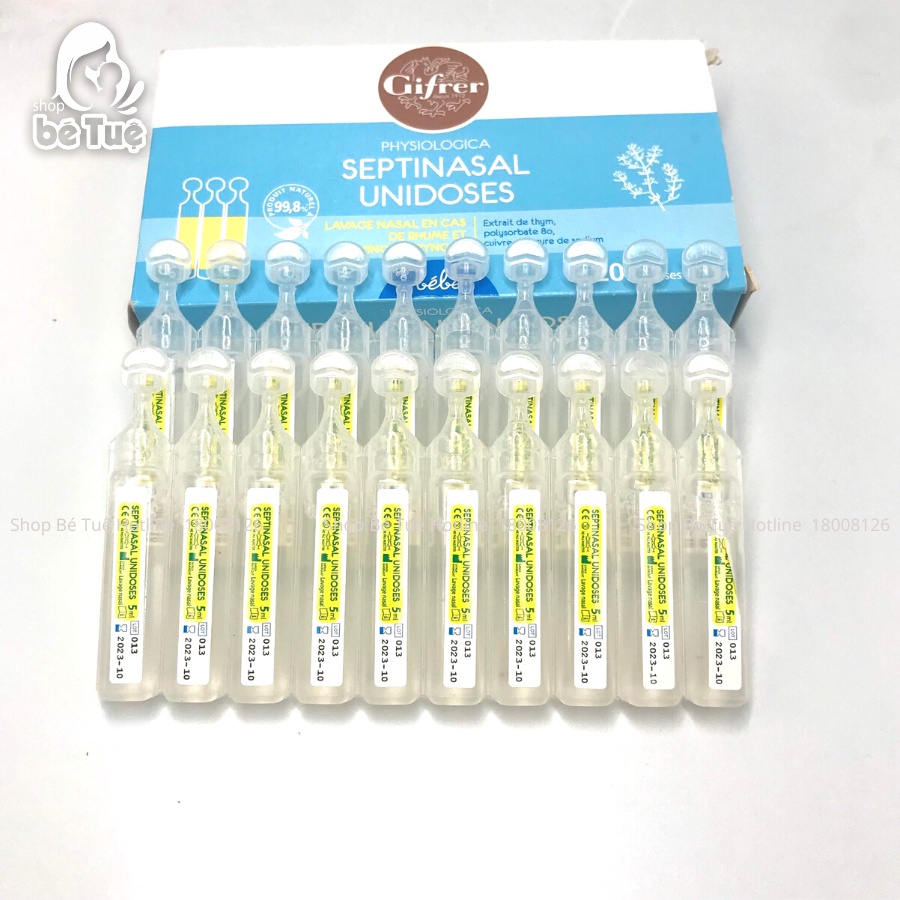 Nước Muối Sinh Lý Gifrer - Physiodose Pháp Tép Hồng/ Xanh/ Vàng Cho Bé Từ Sơ Sinh