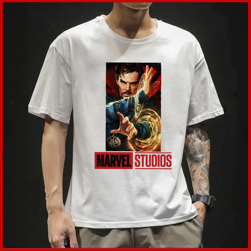 Áo Thun Unisex Vải Cotton Ngắn Tay Hình MARVEL- DR.STRANGE