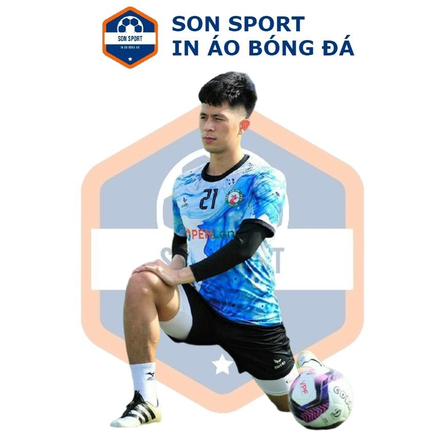 Bộ Quần Áo Bóng Đá Kamito Iceman Xanh Loang Trắng