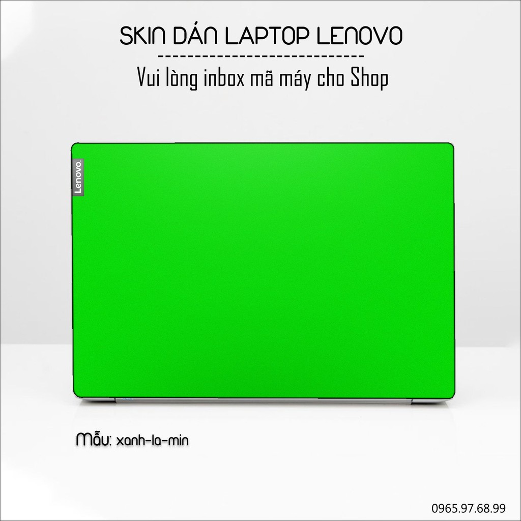 Skin dán Laptop Lenovo màu xanh lá mịn (inbox mã máy cho Shop)