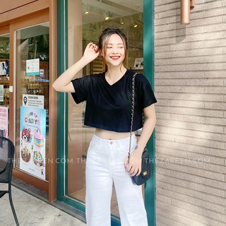 Áo thun croptop basic zareen thu50 đen
