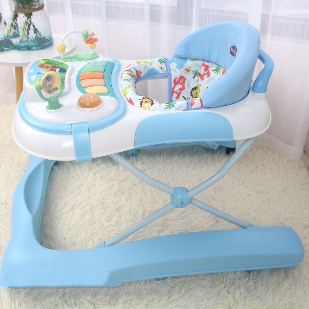 [ẢNH THẬT + VIDEO] Xe tập đi 2 giai đoạn nâng hạ độ cao Mastela W1123 thiết kế chữ U màu xanh