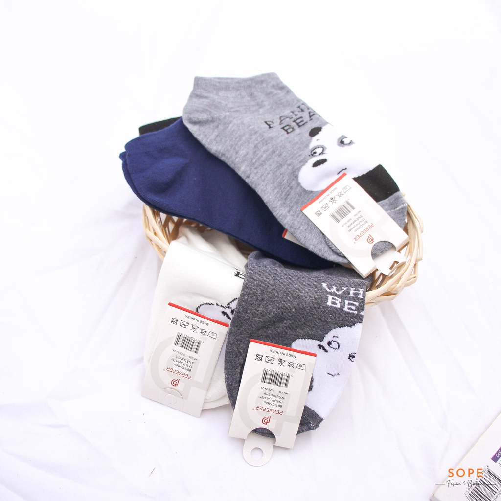 Tất vớ cổ ngắn nam nữ họa tiết hình gấu dễ thương - Sope Shop
