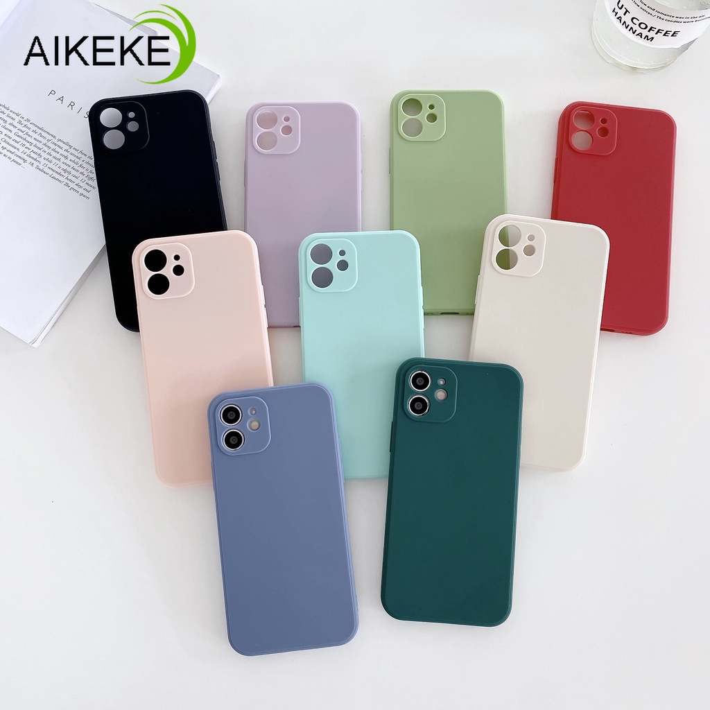 Ốp Điện Thoại Silicone Mềm Màu Trơn Bảo Vệ Ống Kính Cho Xiaomi Redmi Note 7 6 5 Pro 6A 5A 4X 5 Plus Y3 Xiaomi