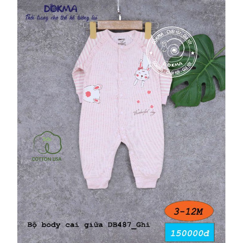 Body cài giữa dày Dokma (3-12M)