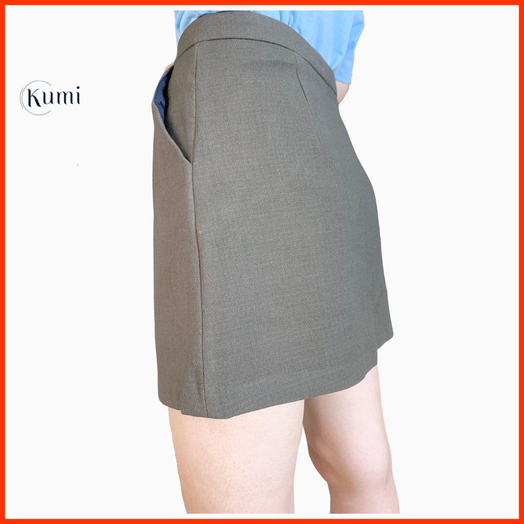 Chân váy Kaki cao cấp co giãn dáng chữ A năng động trẻ trung mặc tại Kumi Fashion | BigBuy360 - bigbuy360.vn