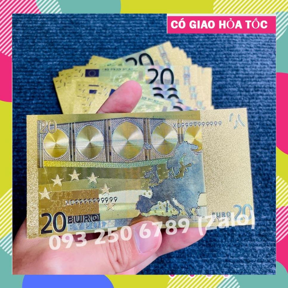 TRỢ GIÁ Tờ Tiền Kỉ Niệm 20 EURO Plastic Mạ Vàng Lì Xì Tết May Mắn