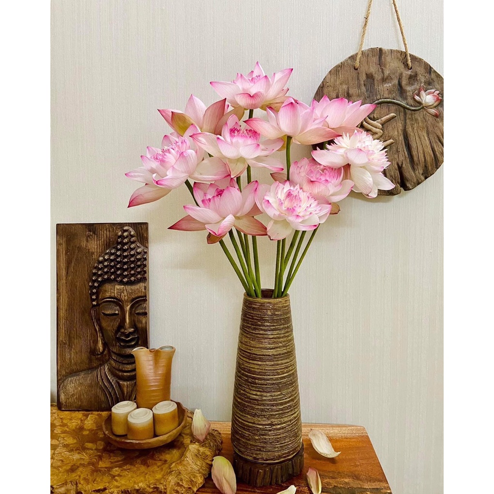 Bình Hoa Lọ Hoa Men Mộc Dáng Búp Măng Gốm Sứ Bát Tràng - Lynke Store