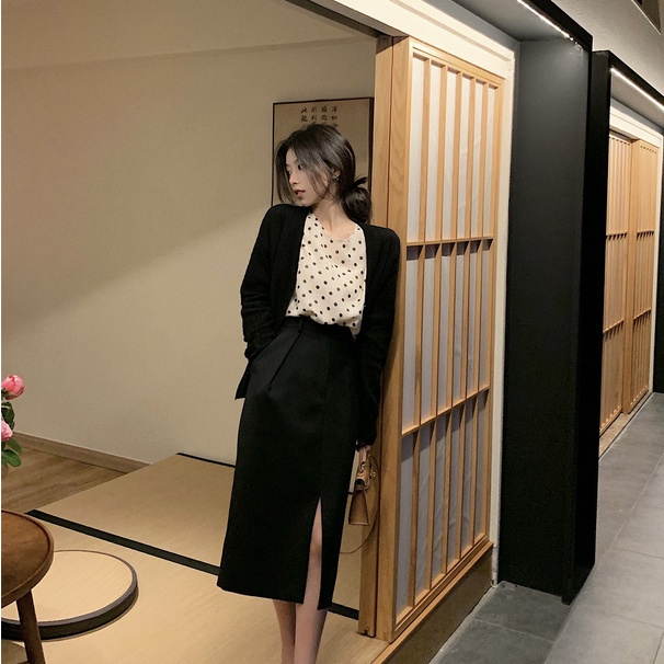 SUXI Áo Khoác Cardigan Bằng Vải Dệt Kim Tay Dài Cổ Chữ V Thiết Kế Thời Trang Mùa Thu Theo Phong Cách Hàn Quốc Dành Cho Nữ