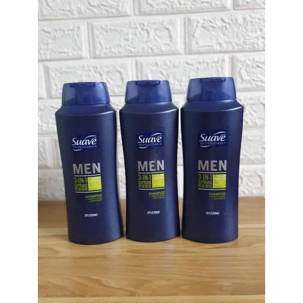 Sữa tắm gội Suave 3in1 For Men