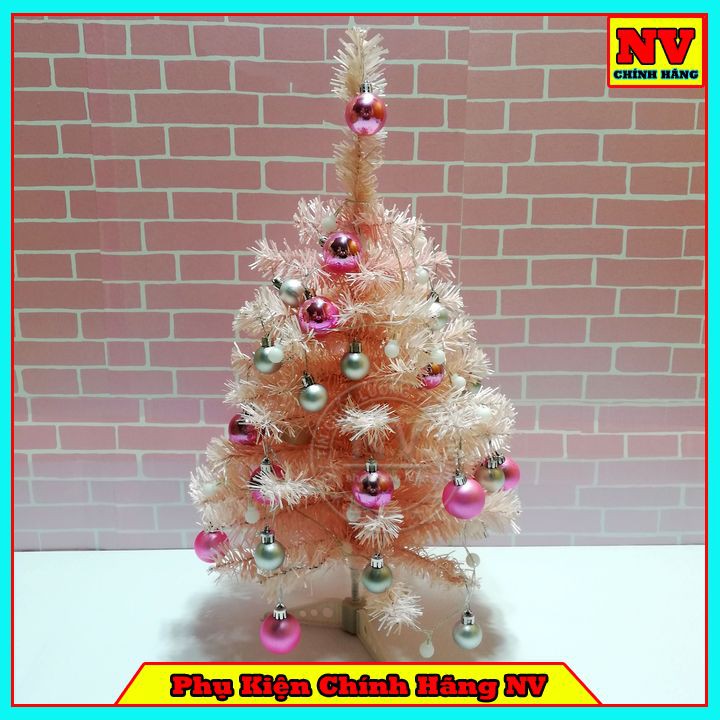 Cây Thông Noel 60CM Màu Hồng Full Phụ Kiện