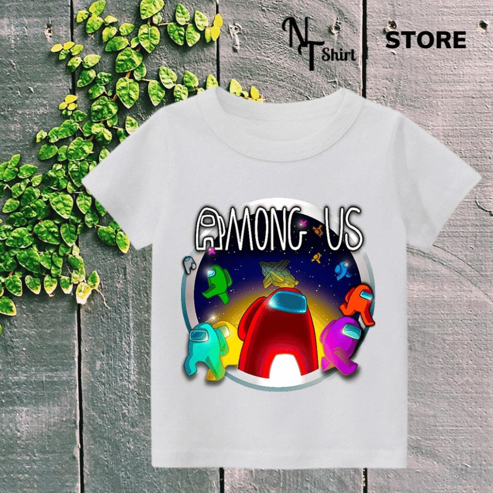 Áo thun bé trai và bé gái, Áo phông trẻ em in hình Game Among US, Áo cotton xịn mặc mát thoải mái NTshirt 05