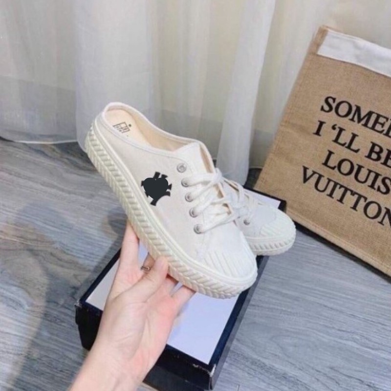 Sục Mlb NY nữ, giày sục đạp gót mũi tròn NY cao cấp full box bill free ship toàn quốc | BigBuy360 - bigbuy360.vn