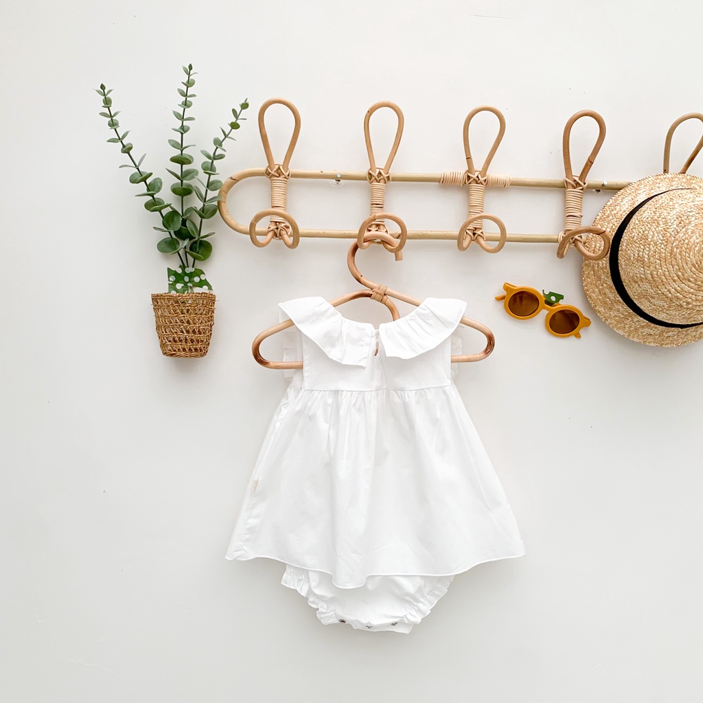 Đầm Sát Nách Dáng Rộng Màu Trơn Cho Bé Gái Sơ Sinh