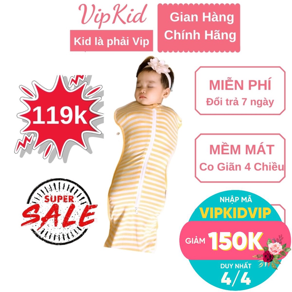 Nhộng chũn cho bé ngủ ngon. Quấn chũn chính hãng Carekids mịn, mát, co giãn 4 chiều - VipKid