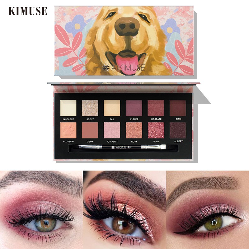 Bảng phấn mắt AIKIMUSE 12 màu ánh nhũ chống thấm nước lâu trôi 150g | BigBuy360 - bigbuy360.vn