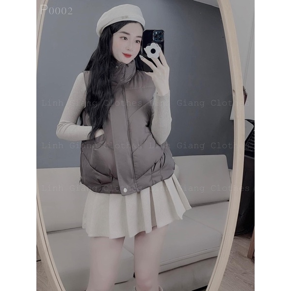 Áo phao gile khoá hông