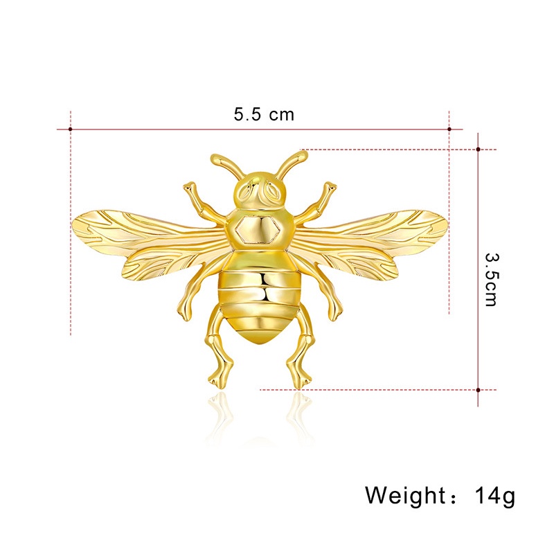 Ghim Cài Áo Hình Chú Ong Bằng Đồng Thau Màu Sắc Chất Lượng Cao