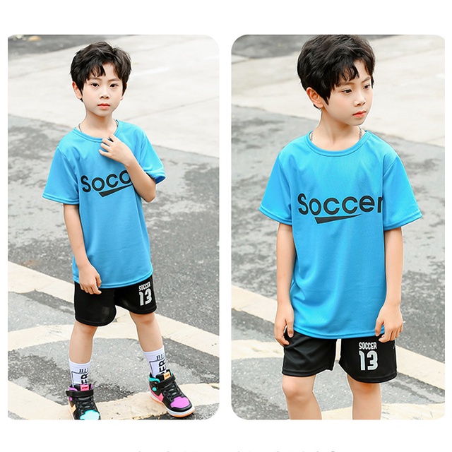 Set Đồ Đá Banh Gồm Áo Thun Và Quần Short Thời Trang Mùa Hè Dành Cho Các Bé
