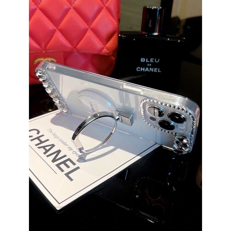 Ốp Điện Thoại Hình Chai Nước Hoa Đính Đá Gắn Giá Đỡ Chống Rơi Cho Iphone 7 7plus 8 8plus x xs se xr 11 12 13 pro max