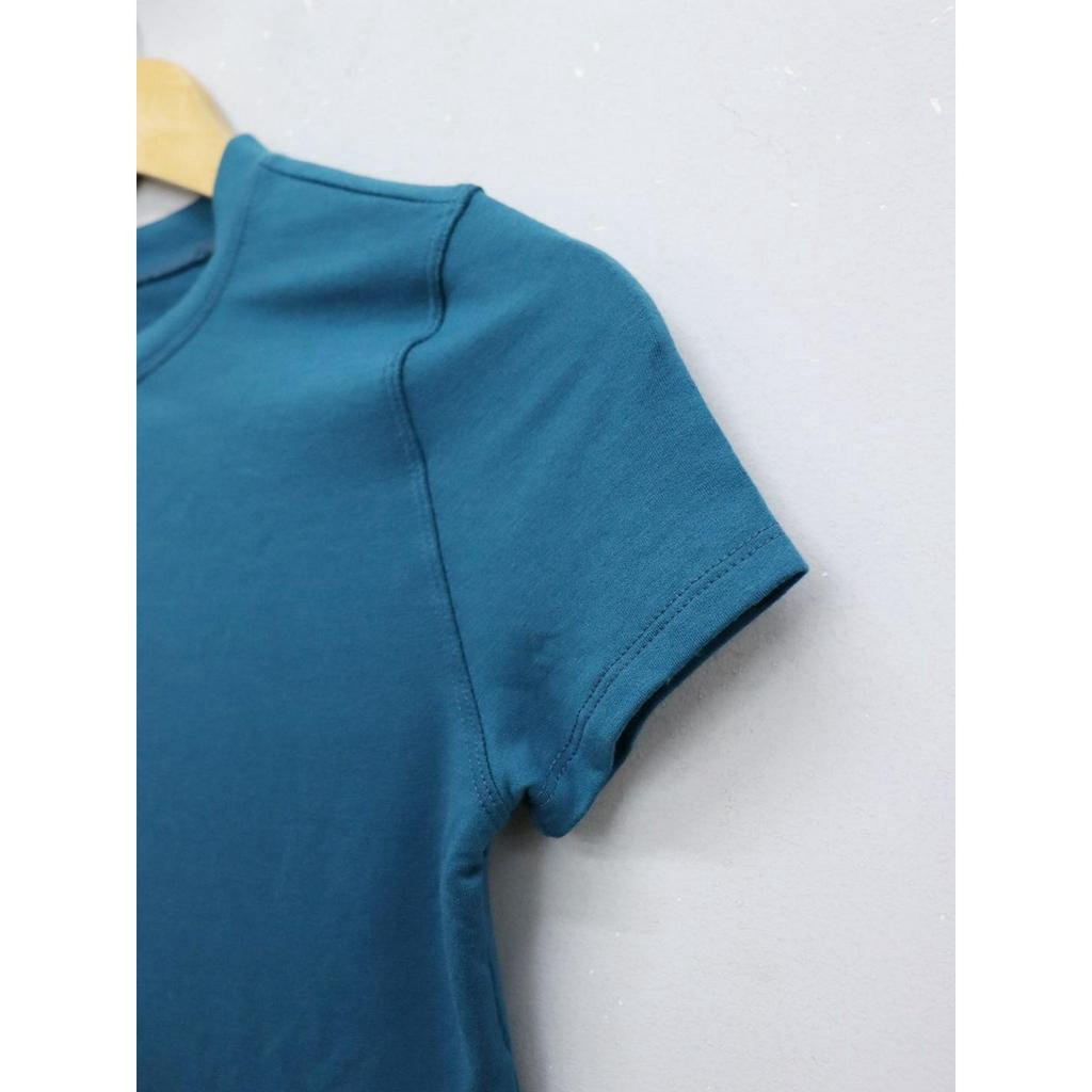 C1895 - Áo thun croptop Jay Spun cổ tròn tay ngắn trơn