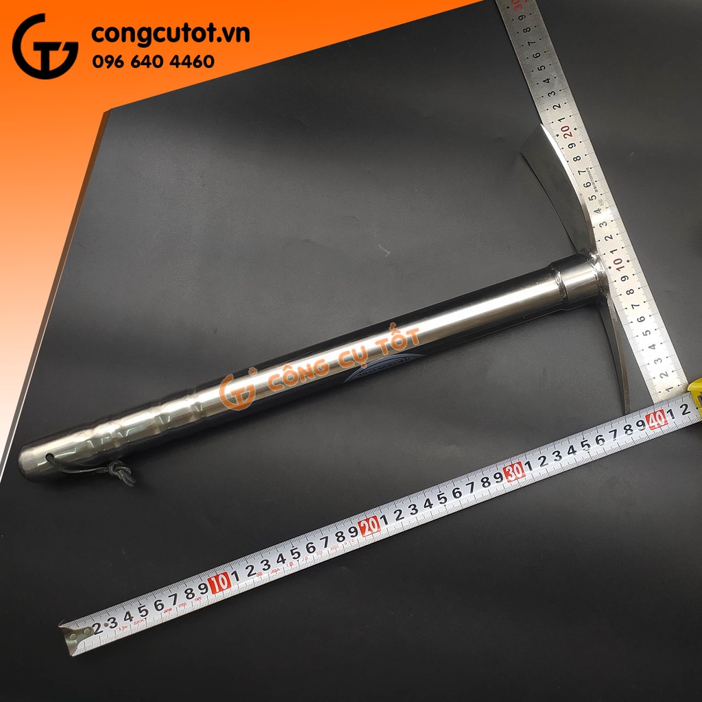 Cuốc 2 đầu inox 39cm để đào đất móc rễ