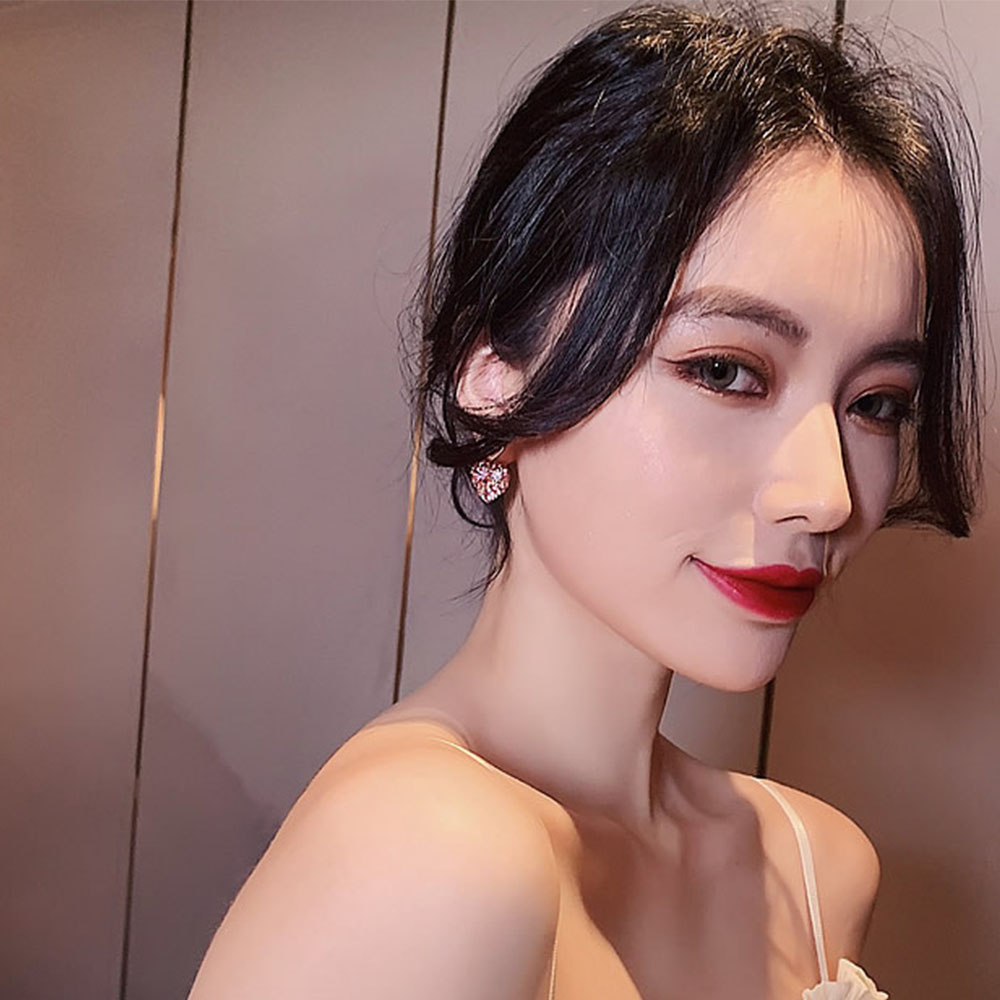 Bông Tai Bạc 925 Hình Trái Tim Thời Trang Cho Nữ