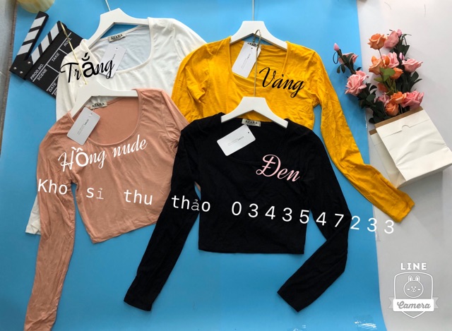 Croptop cổ vuông hình chụp thật kèm video