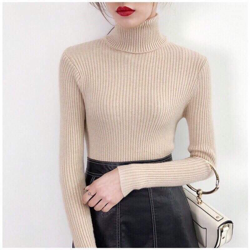 ✔️BÁN BUÔN - Áo len tăm cổ lọ ôm dáng( hàng quảng châu) | BigBuy360 - bigbuy360.vn