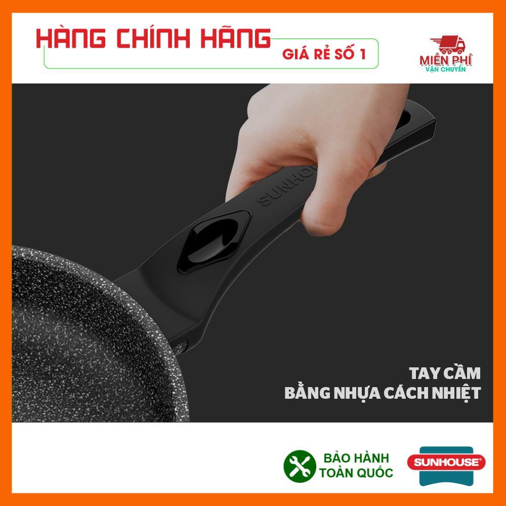 CHẢO CHỐNG DÍNH SIÊU BỀN ĐÁ SUNHOUSE, CHẢO SIÊU BỀN ĐÁ SUNHOUSE  24CM, 26CM, 28CM, 30CM [SBD24,SBD26,SBD28,SBD30]