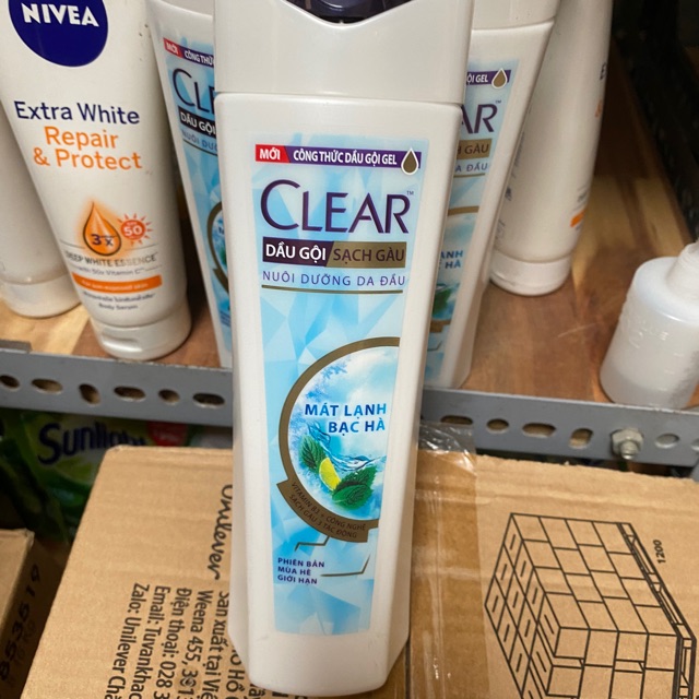 Dầu gội clear bạc hà 340g