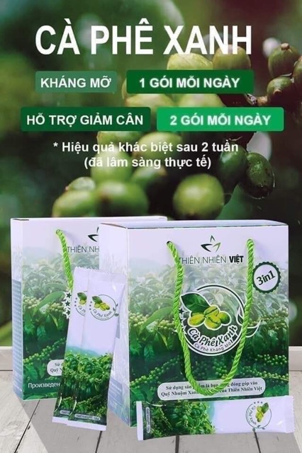 [Giá_Sỉ] Cafe xanh kháng mỡ mẫu mới chính hãng hộp 10 gói | BigBuy360 - bigbuy360.vn
