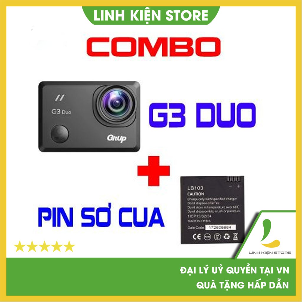 Combo Camera Hành Trình GITUP G3 DUO Và Pin Dự Phòng chính hãng