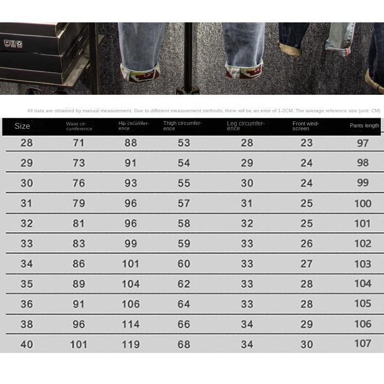 Quần jean dài thêu họa tiết phong cách Trung Hoa cho nam