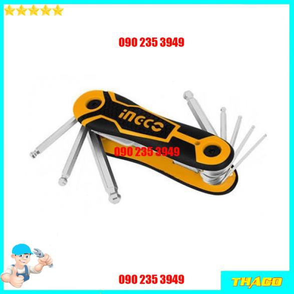 Bộ 8 chìa lục giác tròn bi bông dạng xếp Total Ingco 1234