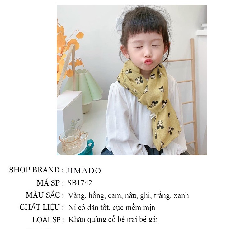 Khăn quàng cổ cho bé trai bé gái sơ sinh hàn quốc choàng đũi cho bé xuất nhật mềm mịn nhiều hình JIMADO SB1742