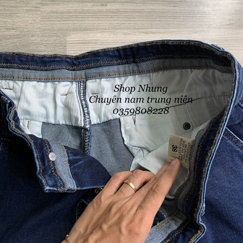 Quần bò túi chéo nam trung niên chất bò dày dặn co gĩan hàng cao cấp