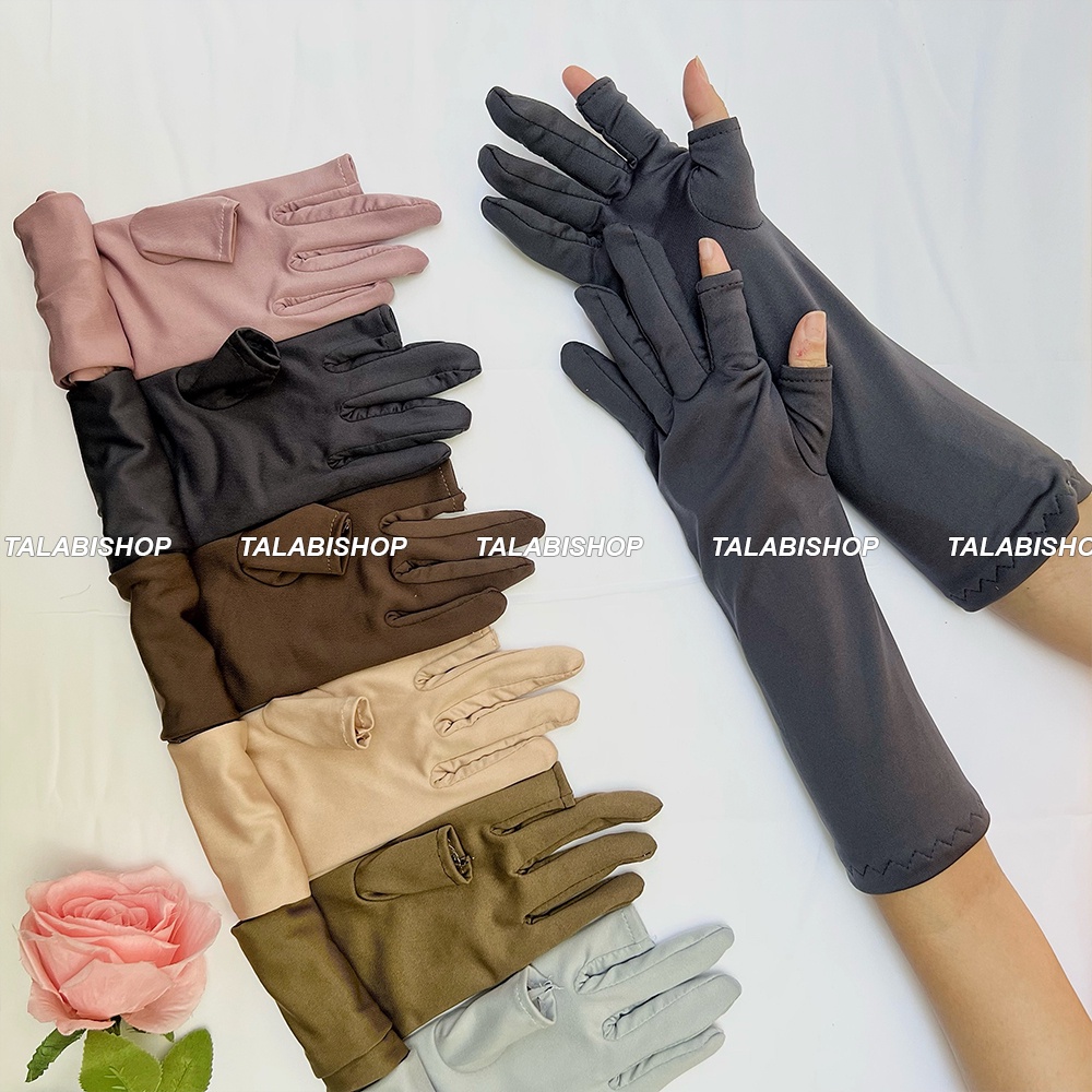 Găng tay chống nắng hở ngón, bít ngón NHIỀU MẦU thun lạnh 4 chiều Talabishop, bao tay chống tia UV, xịn đẹp, bao bền