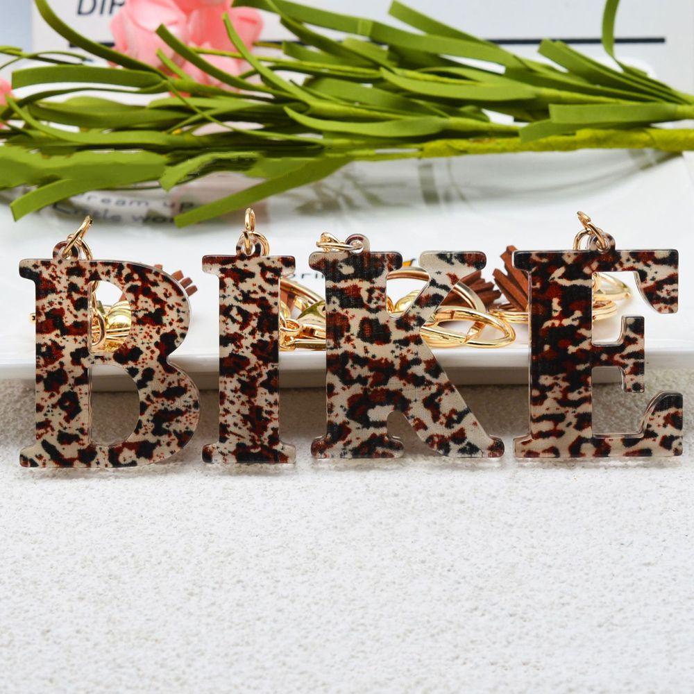 PATRICIA 1 Móc Khóa Tua Rua 26 Chữ Cái Bằng Nhựa Resin