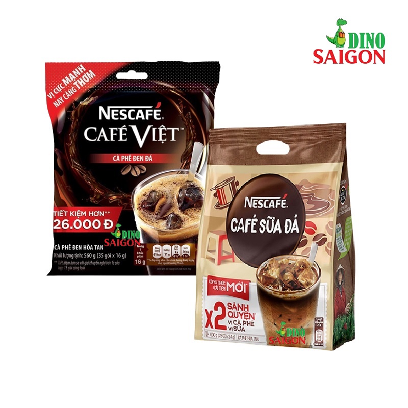 Combo 2 Bịch Cà Phê Hòa Tan Nescafé 3in1 Gồm Cà Phê Sữa Đá Và Café Việt Đen Đá