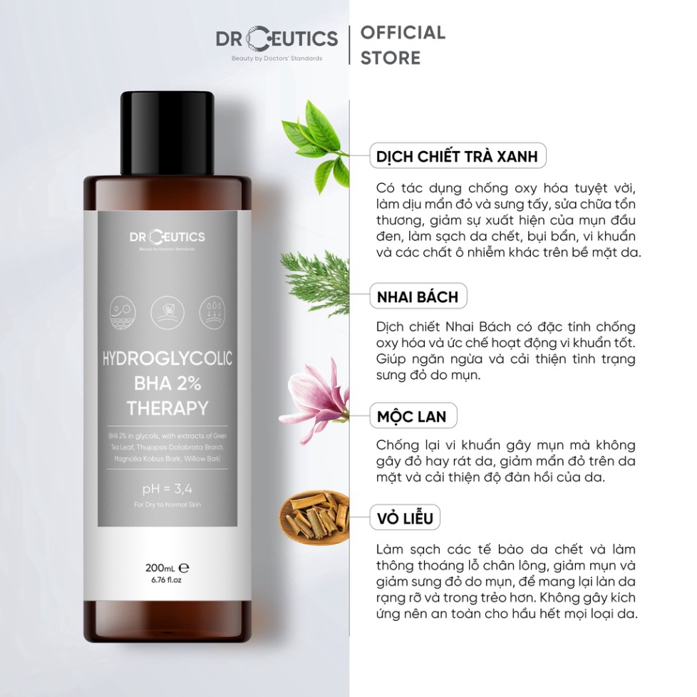 Toner Làm Sạch Và Cân Bằng Da DrCeutics BHA 2% thivu2015