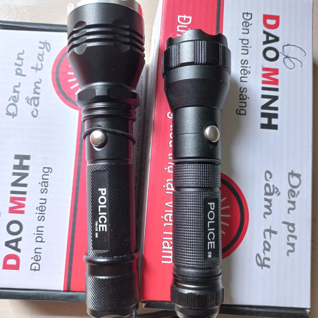 Đèn pin Police siêu sáng cầm tay YM-82 cao cấp-pin sạc 2300mah- chiếu xa 300m, chống nước 3 chế độ sáng